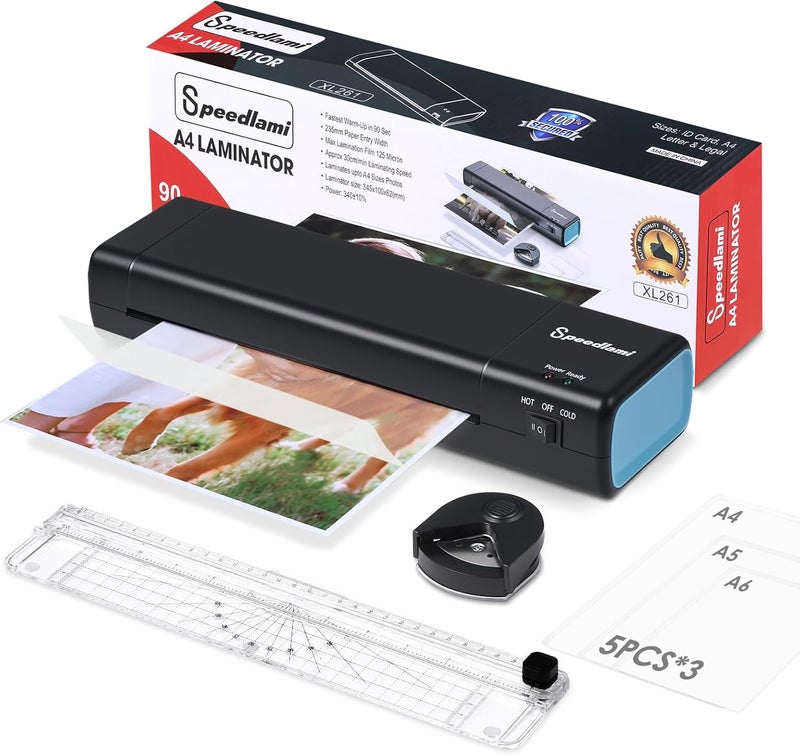 speedlami 90 Seconds Fast preheat, 4 in 1 Laminator Machine,Home laminator,A4 Laminating Machine Hot & Cold with Paper Trimmer & Corner Rounder,9 Inch Thermal Laminator Machine for Home Office - Image 1